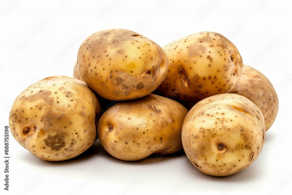Potatoes isolated white background close up Potatoes isolated white background close up
