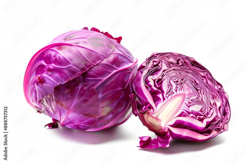Red cabbage isolated on white Red cabbage isolated on white