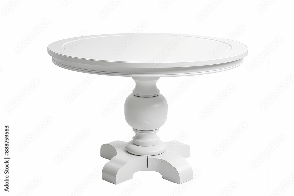 Round white table isolated Round white table isolated