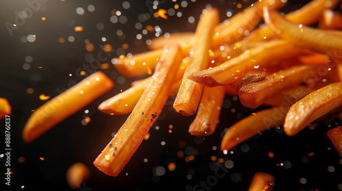 French fries in mid-air