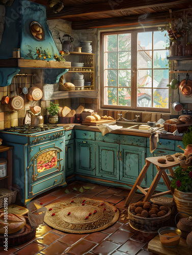 Wallpaper Mural cookies and bread in an illustrator doodle graphic style Torontodigital.ca