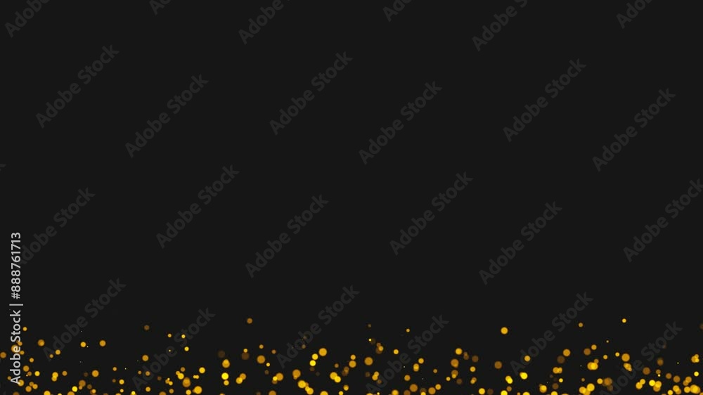Gold glitter particles. Falling glitter particles