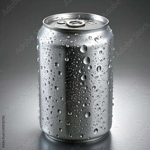 Close up metallic tin can