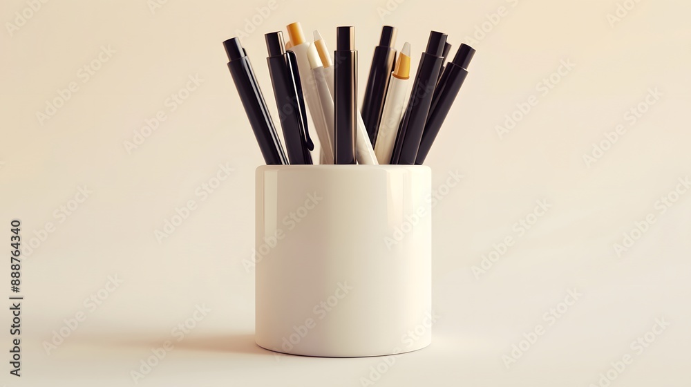 Pen Set: A set of pens with no label in a pen holder.
Pen Set: A set of pens with no label in a pen holder.