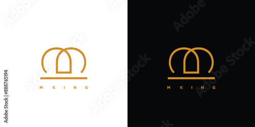 Unique and luxurious M king logo design