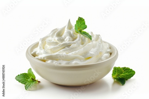 Sour cream on white background