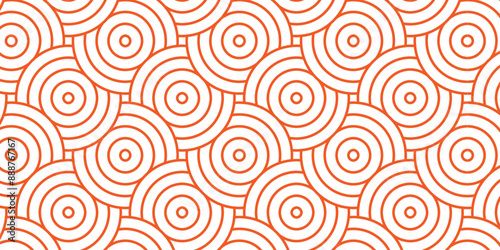 Wallpaper Mural Vector overlapping Pattern Minimal diamond geometric brown and yellow waves abstract wave line. seamless tile stripe overlap creative retro circle line fabric pattern background. Torontodigital.ca