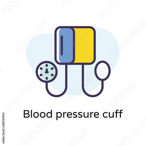 Blood pressure cuff vector icon
