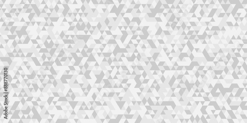 Vector geometric seamless technology gray and white triangle background. Abstract digital grid light pattern white low Polygon Mosaic triangle, business and corporate background.