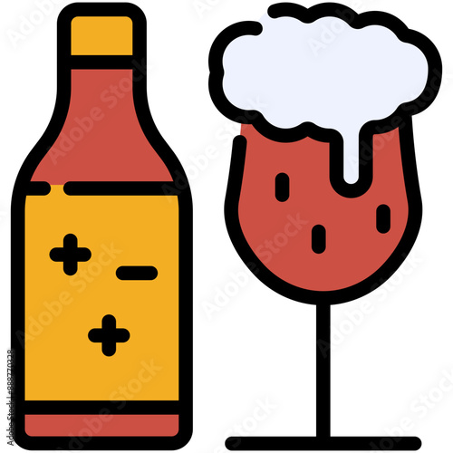 beer filled line icon
