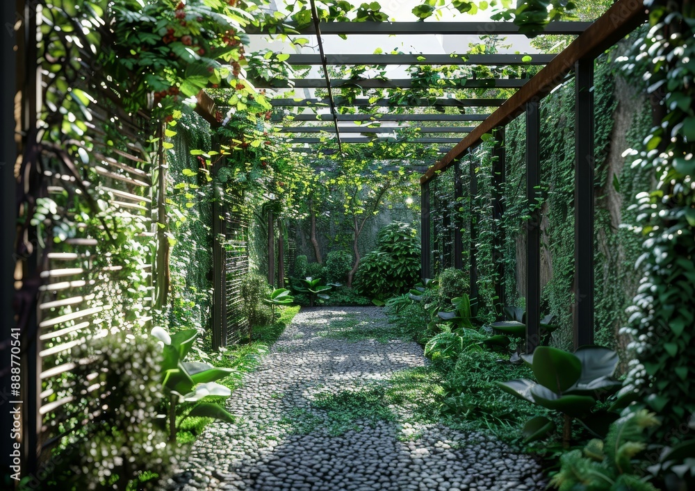 Lush Indoor Garden with Variety of Plants