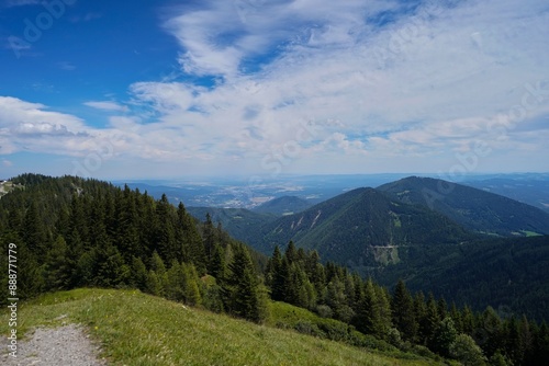 View from mountain to valley