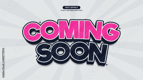 Coming Soon 3D Simple and Modern Vector Text Effect