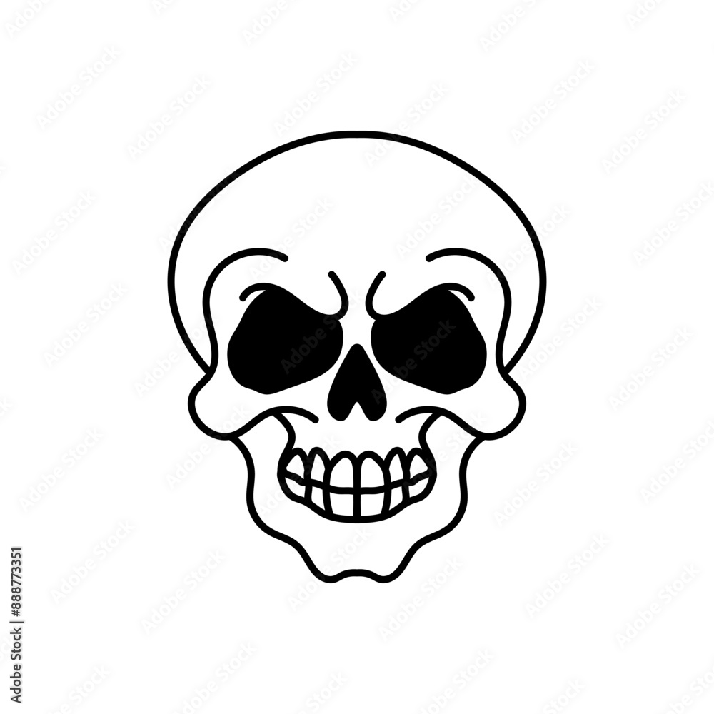 Head skull outline illustration Head skull outline illustration