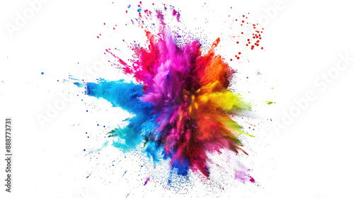 Abstract Colorful Colourful Holi Paint Powder Festival Explosion Burst on Transparent Background PNG - Paint Isolated Splash Explode Smoke Dust Spray Cloud Gas Ink Blooming Smog Splatter Fume
