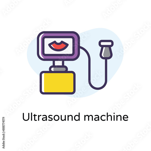 Ultrasound machine vector icon