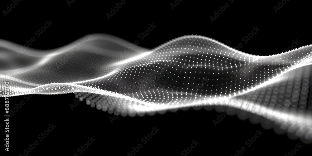Naklejka premium Abstract polygonal lines on dark background. Big data, technology, metaverse and future concept. 3D Rendering.