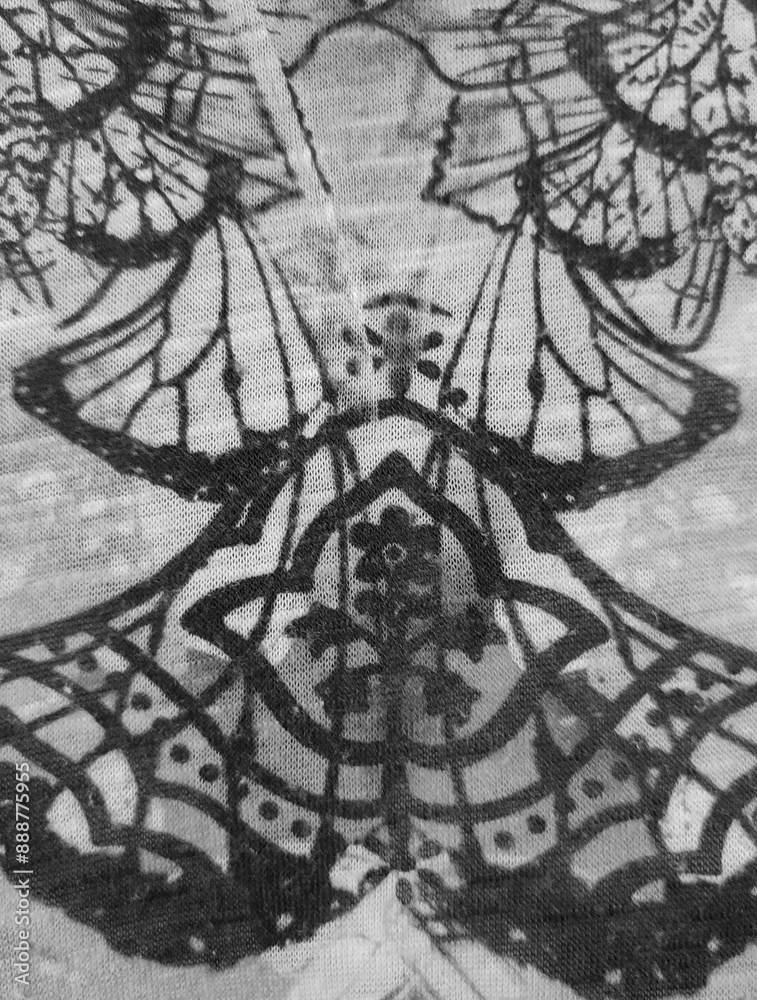 Naklejka premium Monochrome fabric texture_black and white_180514.jpg