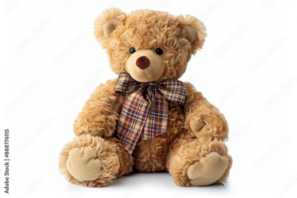 Teddy bear alone on white backdrop Teddy bear alone on white backdrop