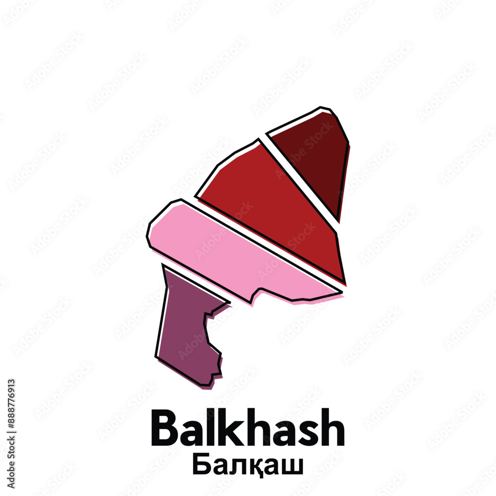 Map of Balkhash City. vector map of the Kazakhstan Country. Vector ...
