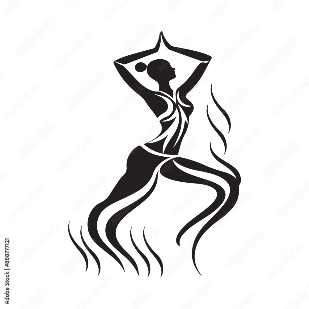 Dance logo studio design fitness class isolated on white background Dance logo studio design fitness class isolated on white background