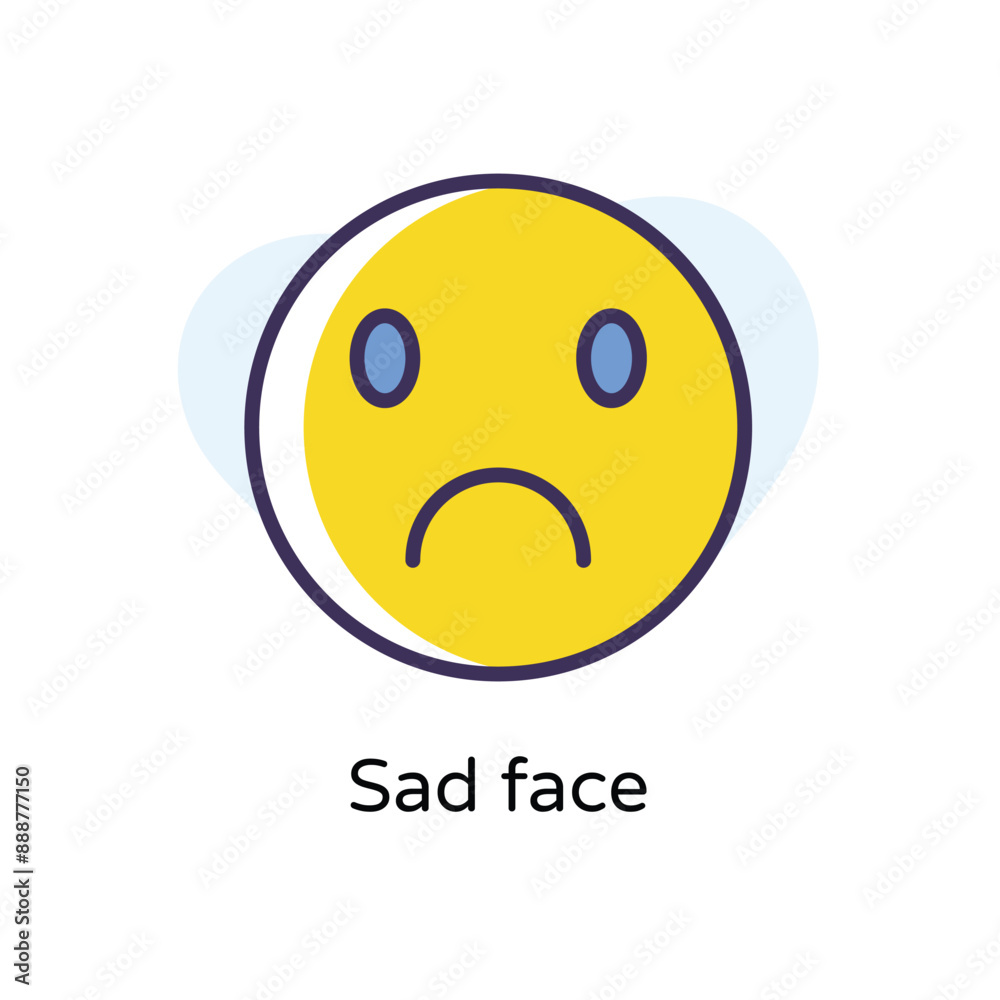 Fototapeta premium Sad face vector icon