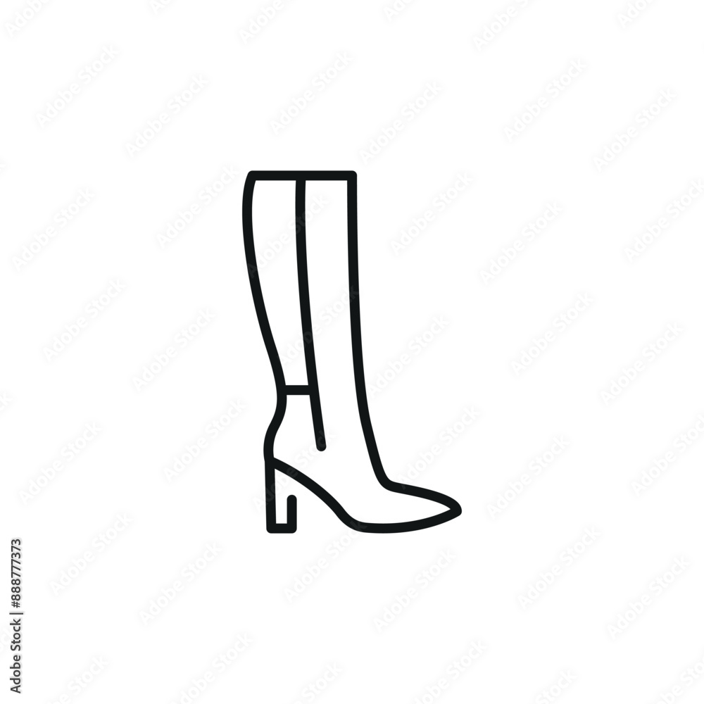 Knee-High Boot Icon. Simple knee-high boot icon for social media, app, and web design. Vector illustration Knee-High Boot Icon. Simple knee-high boot icon for social media, app, and web design. Vector illustration