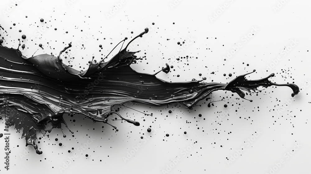 Dynamic black ink splash: artistic expression - generative ai Dynamic black ink splash: artistic expression - generative ai
