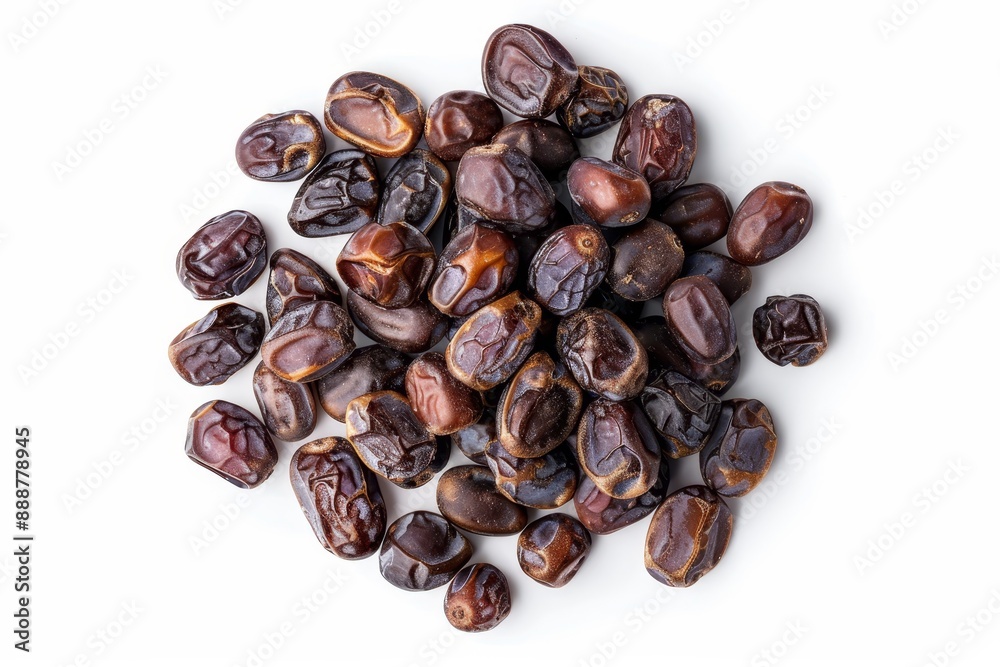 Top view of dates on white background Top view of dates on white background