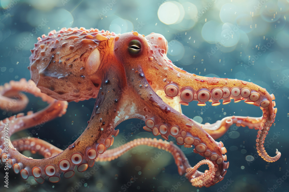 Underwater Close-Up of a Vibrant Octopus Underwater Close-Up of a Vibrant Octopus