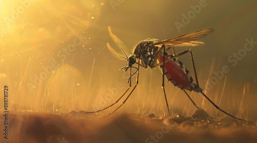 Macro Shot of Aedes mcintoshi, Known Carrier of Rift Valley Fever Virus, Essential for Mosquito Control Research, Public Health Concern in Sub-Saharan Africa photo