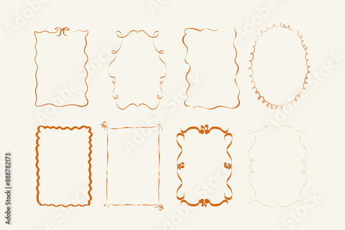 Collection of hand darw frames, perfect for greeting card, menu, posters, invitation. Editable vector illustration.