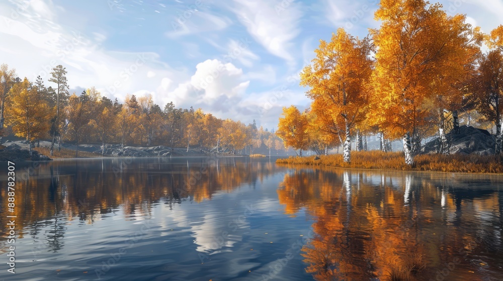 reflection of autumn trees in the lake reflection of autumn trees in the lake