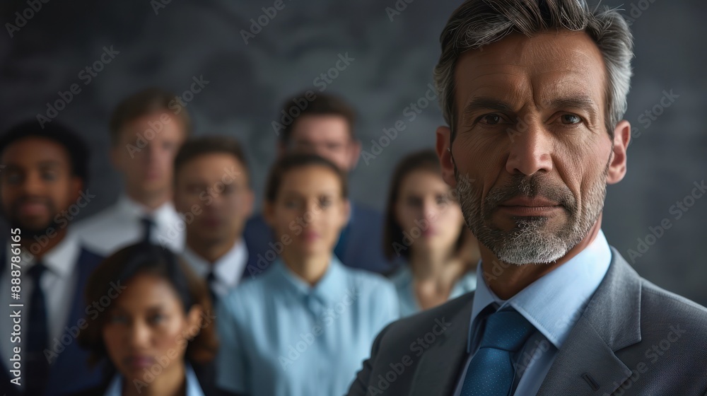 male leader in his 40s in front of 7 people businessteam different ages and races ethnicity diversity male leader in his 40s in front of 7 people businessteam different ages and races ethnicity diversity