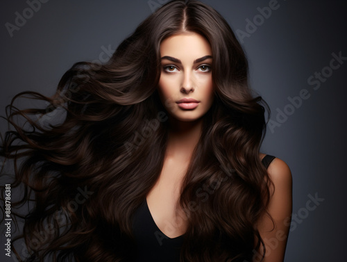 a woman with long brown hair