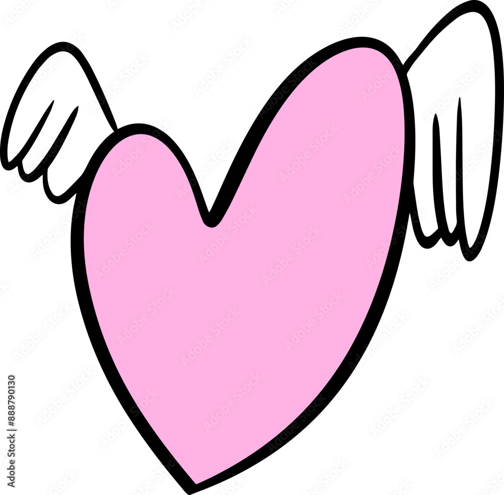 The pink heart drawing for love emotion concept The pink heart drawing for love emotion concept