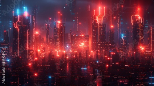Futuristic cyberpunk cityscape - generative ai © studio clever