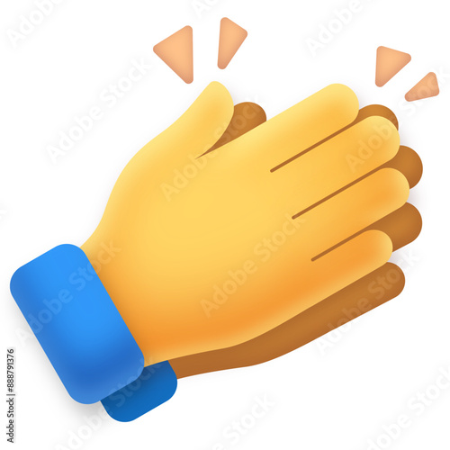 vector 3d emoji clap