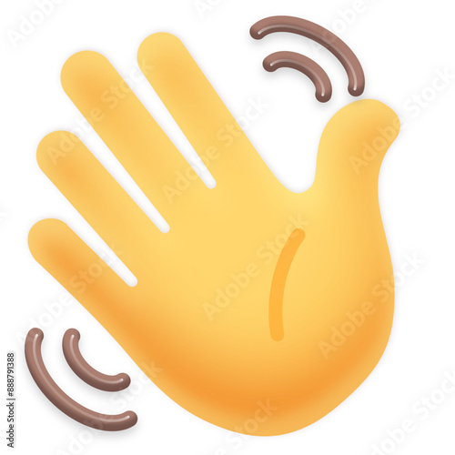 vector 3d emoji hand hi photo