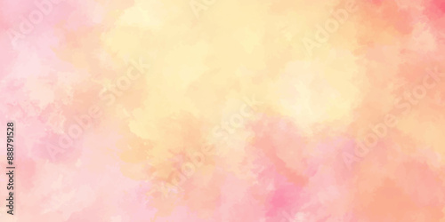 Abstract watercolor background .watercolor background with pink and yellow color. Fantasy light red, pink shades watercolor background. subtle watercolor pink yellow gradient illustration.	