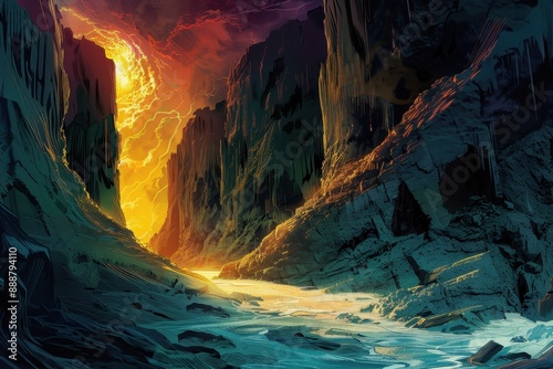 Canyon of Desolation a Digital Painting photo