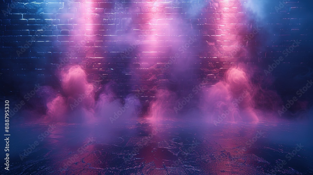 Brick Wall Texture in Blue and Purple: Studio Scene for Display Brick Wall Texture in Blue and Purple: Studio Scene for Display