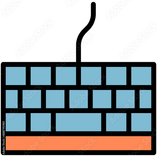 keyboard filled line icon