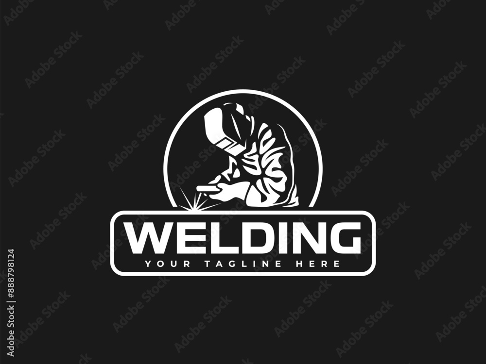 Fototapeta premium welding logo vector illustration. welder logo template