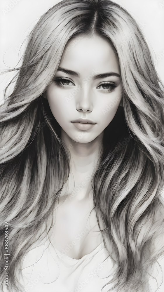 Naklejka premium hair on a white background