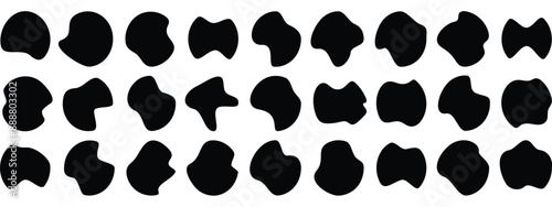 Organic blob shape with irregular form abstract vector illustration. Random oval pebble, asymmetric stone, round amoeba blot. Vector illustration. 