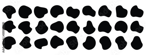 Organic blob shape with irregular form abstract vector illustration. Random oval pebble, asymmetric stone, round amoeba blot. Vector illustration. 