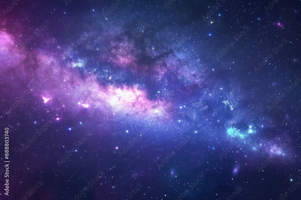 Milky Way Galaxy with Vibrant Hues and Shimmering Stars Milky Way Galaxy with Vibrant Hues and Shimmering Stars