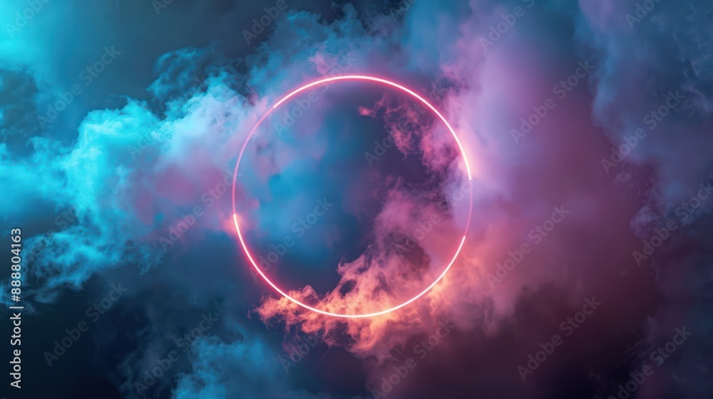 Neon Circle in a Sky of Smoke Neon Circle in a Sky of Smoke
