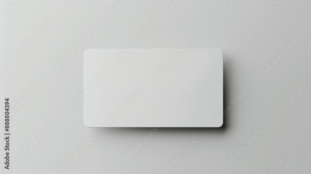 Top view of blank name badge isolated on white background